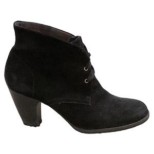 Indigo Suede Leather Heeled Ankle Boots 9.5